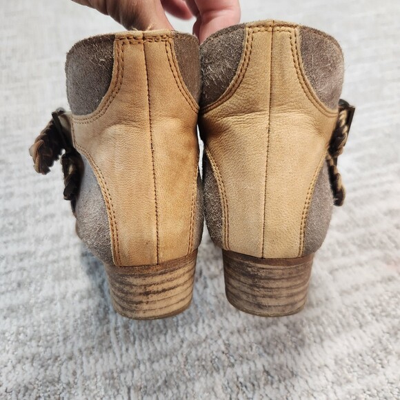 Rebels Calista Suede Leather Braided Buckles Ankle Booties Boots Gray, size 8.5 - Picture 7 of 12
